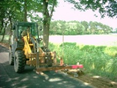 Baufahrzeug für die Bankette
